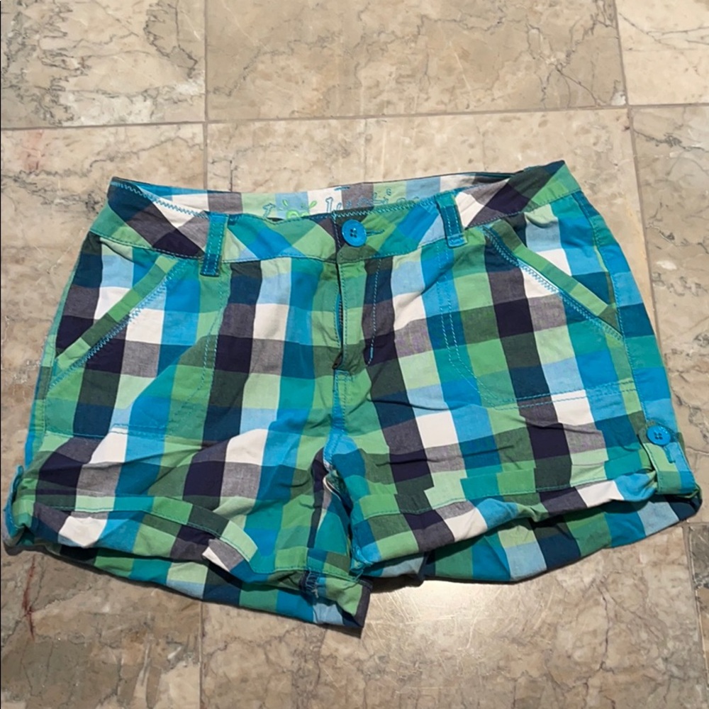 CUTE JUSTICE MULTICOLORED PLAID SHORTS